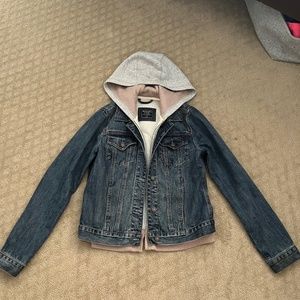 Denim sweatshirt jacket